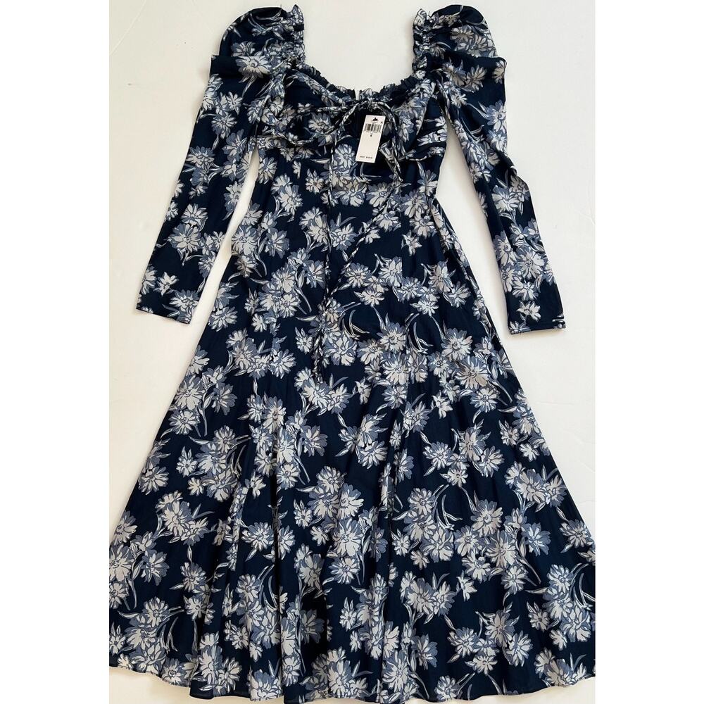 Polo Ralph Lauren Bloom Gathered Floral Cotton Cocktail Midi Dress Sz 6 $598 - Picture 10 of 16